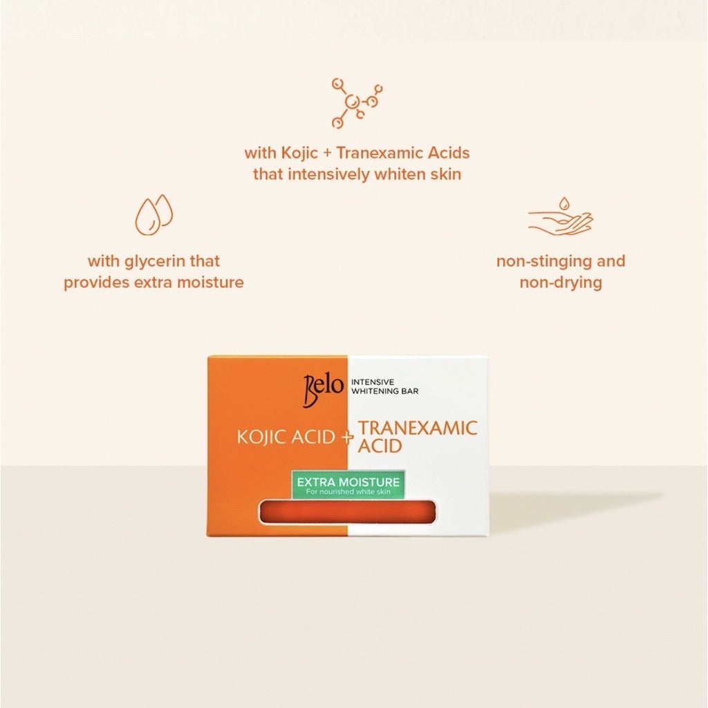 Belo Essentials Intensive Whitening Bar Kojic Acid + Tranexamic Acid Extra Moisture (65gm)