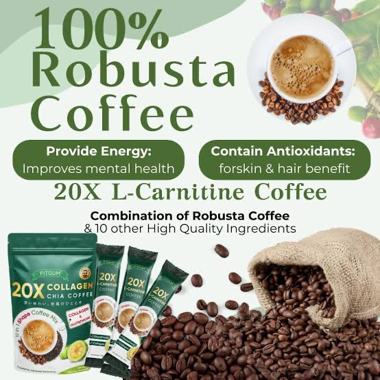 FITGUM 20X Collagen Chia Coffee