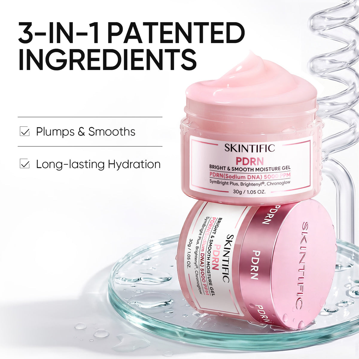 Skintific PDRN Bright & Smooth Moisture Gel Cream Moisturiser (30gm)