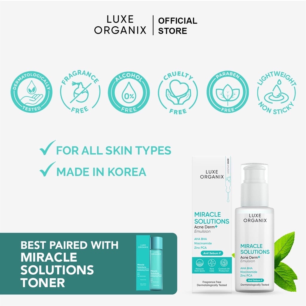 Luxe Organix Miracle Solutions Acne Derm Emulsion (80ml)