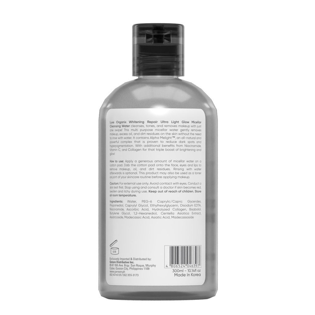 Luxe Organix Whitening Repair Ultralight Glow Micellar Cleansing Water (300ml)