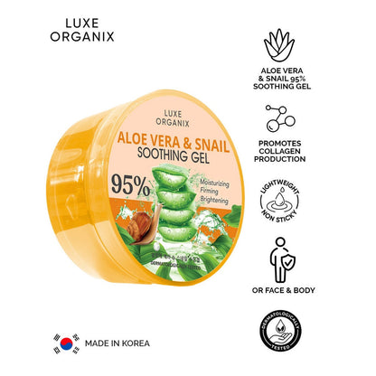 Luxe Organix Aloe Vera & Snail Soothing Gel (300ml)