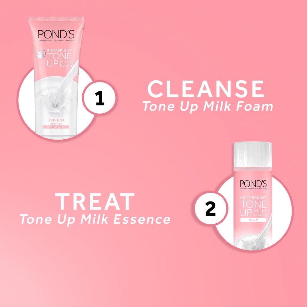 POND’S Instabright Tone Up Milk Foam with Niacinamide and Vitamin C for Instant Brightening (100gm)
