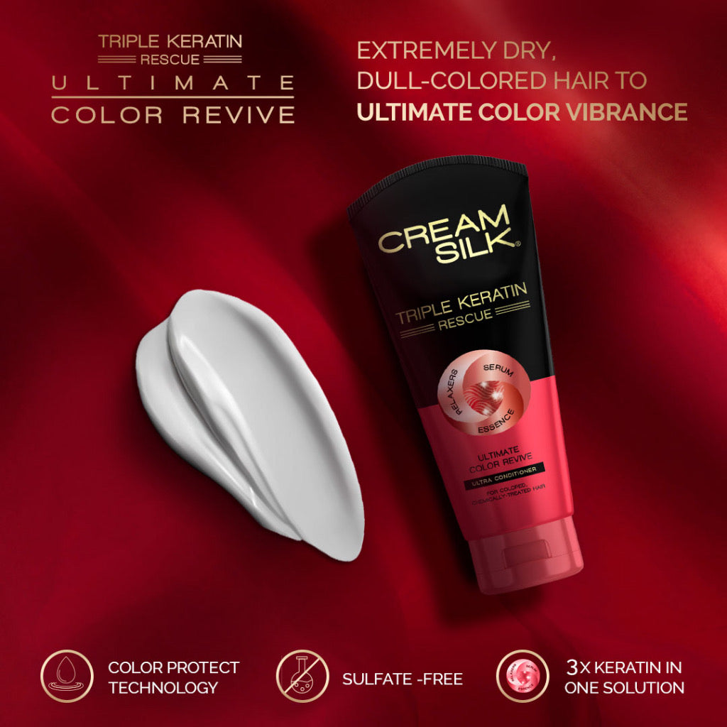 CREAM SILK Triple Keratin Rescue Ultimate Color Revive Ultra Conditioner (150ml)