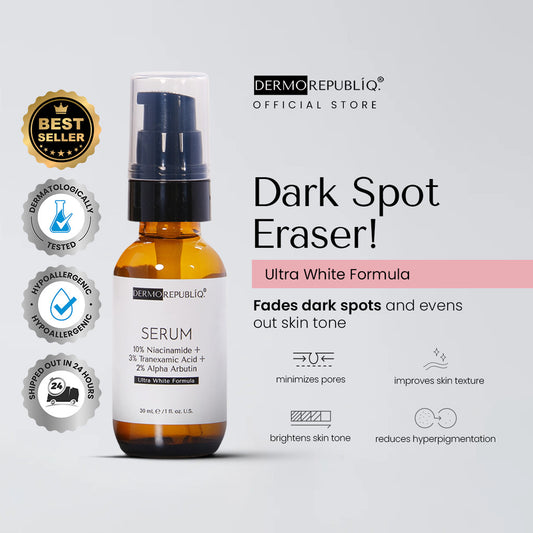 Dermorepubliq 10% Niacinamide + 3% Tranexamic Acid + 2% Alpha Arbutin Ultra White Serum (30ml)
