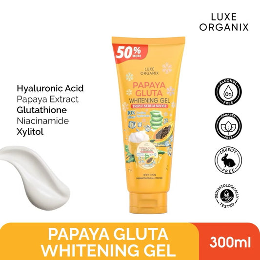 Luxe Organix Papaya-Gluta Whitening Gel Triple Serum Boost (300ml)