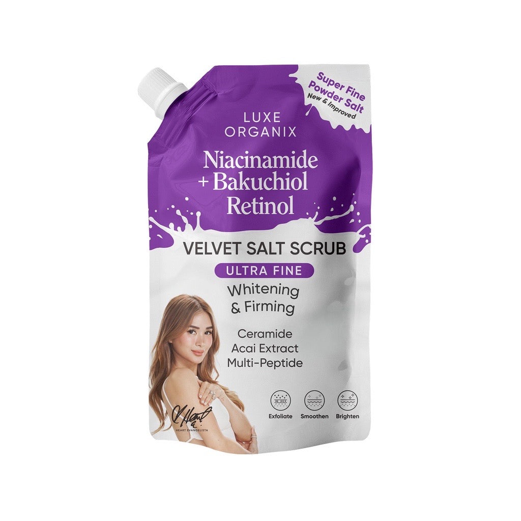 Luxe Organix Niacinamide + Bakuchiol Retinol Velvet Salt Scrub (300gm)ULTRA FINE