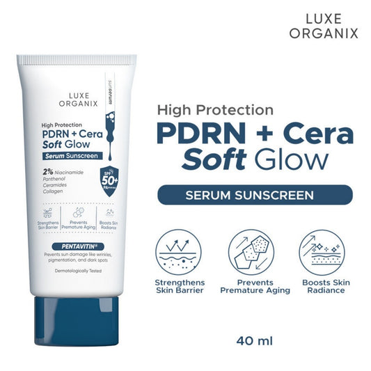 Luxe Organix High Protection PDRN + Cera Soft Glow Serum Sunscreen SPF50++++ (40ml)