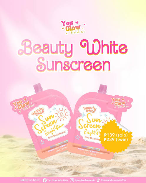 You Glow Babe Beauty White Sunscreen Bright Glow SPF 50 PA+++ (Twin Pack)