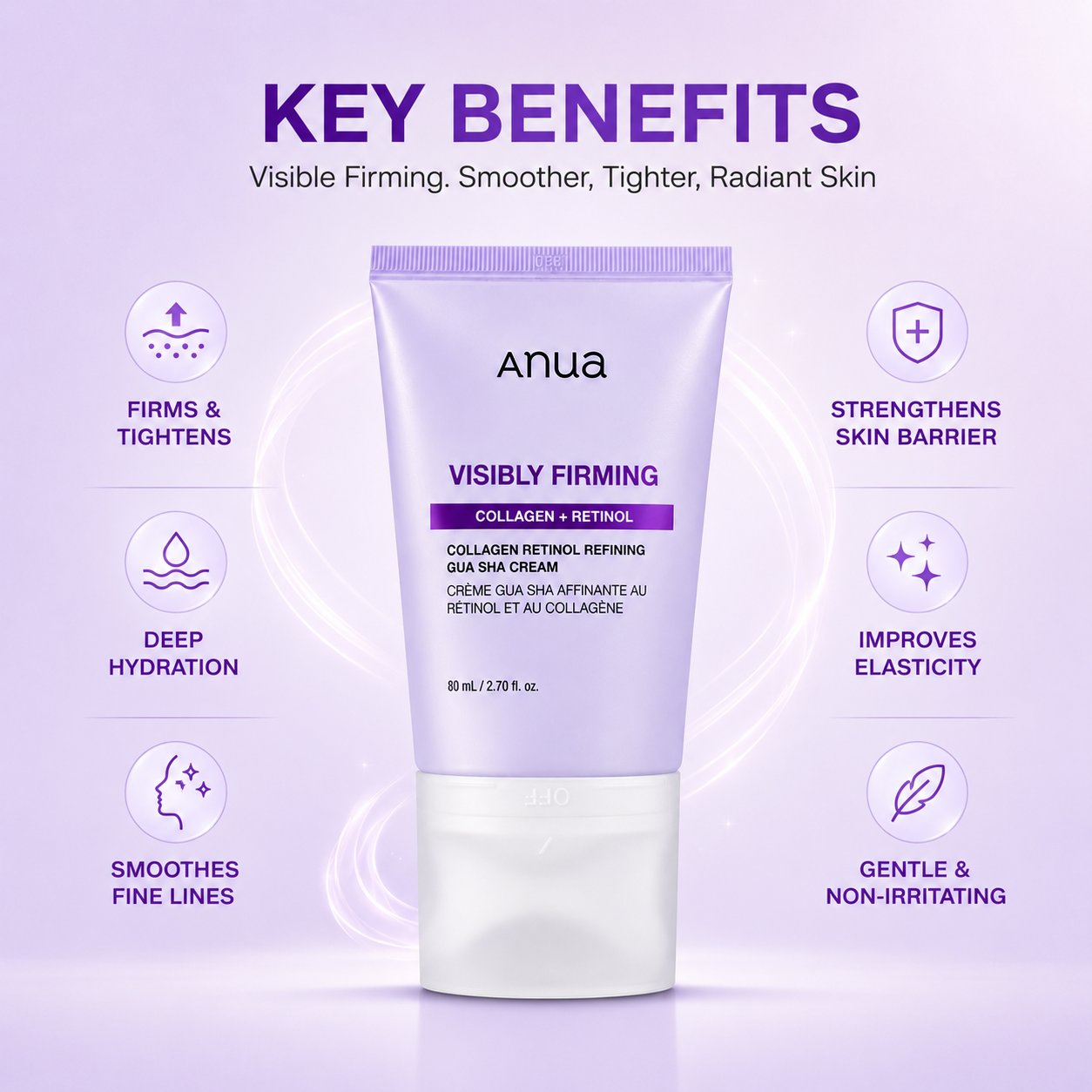 Anua Visibly Firming Collagen+Retinol Gua Sha Cream (80ml)