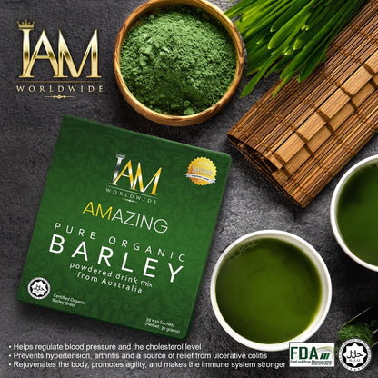 I AM WORLDWIDE - Pure Organic Barley Powdered Drink