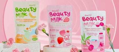 Dear Face Beauty Milk Strawberry Glutathione Drink