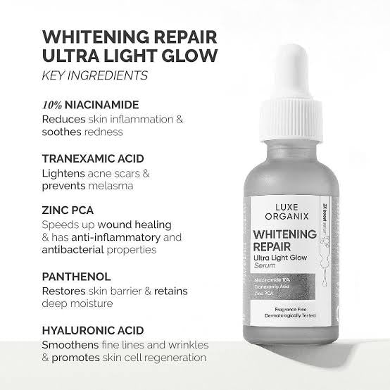 Luxe Organix Whitening Repair Ultra Light Glow Serum (30ml)