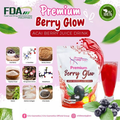 Glowming Shape Detox Premium Berry Glow Acai Berry Juice Drink by Cris Cosmetics